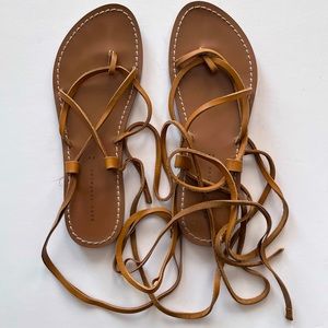 Minimalist tan leather sandals